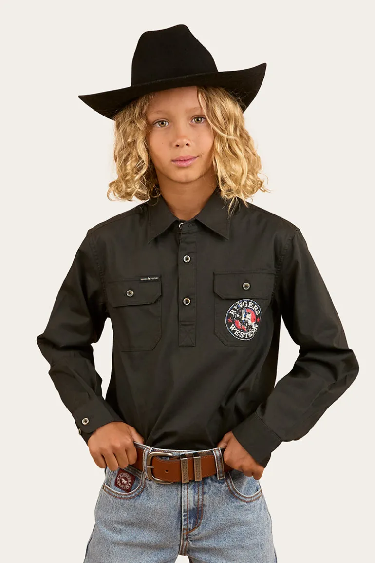 8 Seconds Bucking Bull Work Shirt - Charcoal