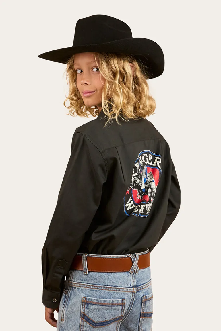 8 Seconds Bucking Bull Work Shirt - Charcoal