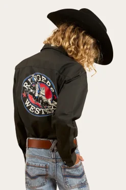 8 Seconds Bucking Bull Work Shirt - Charcoal