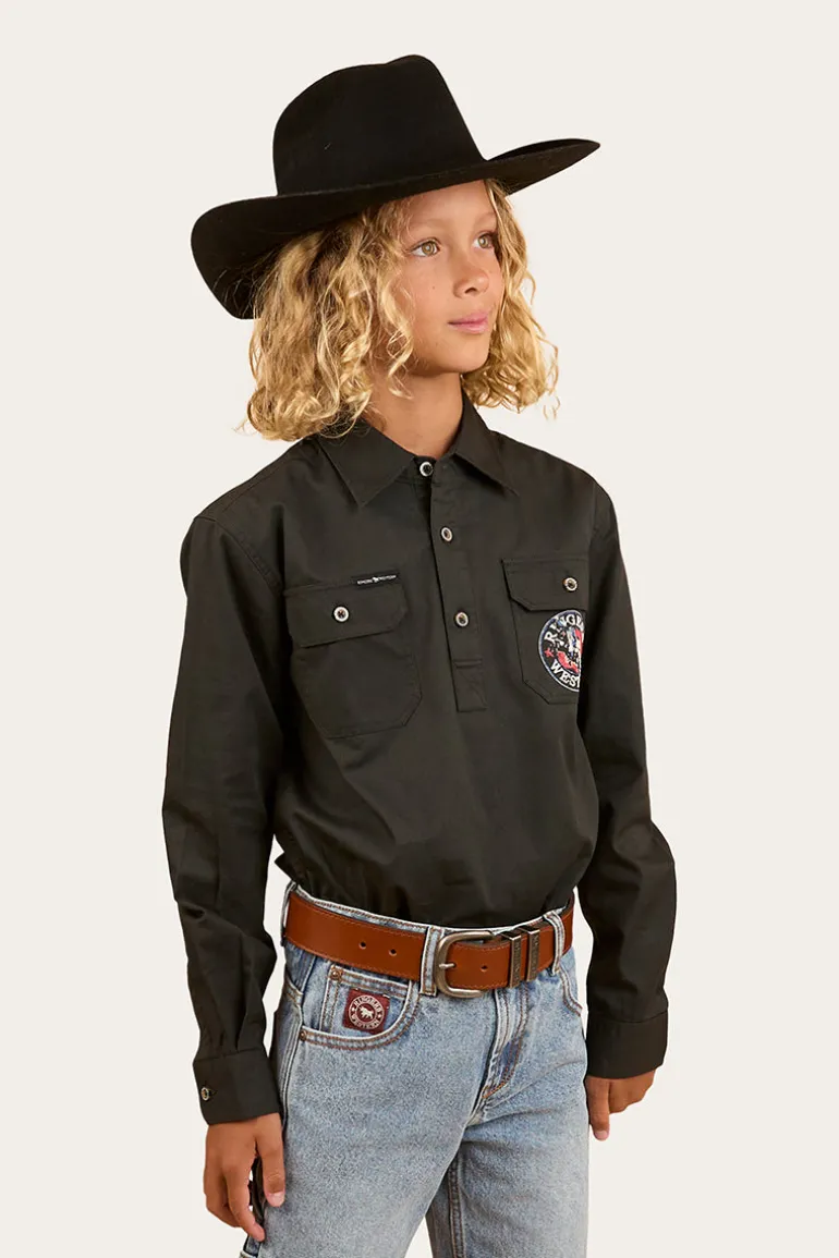8 Seconds Bucking Bull Work Shirt - Charcoal