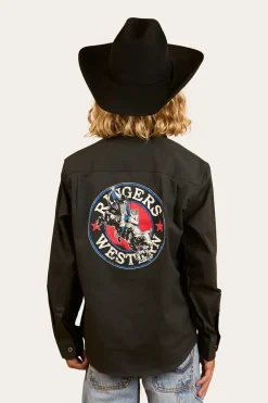 8 Seconds Bucking Bull Work Shirt - Charcoal