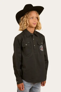 8 Seconds Bucking Bull Work Shirt - Charcoal