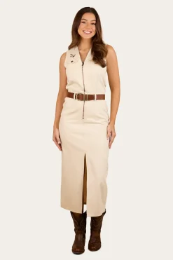 Airlie Womens Denim Dress - Off White