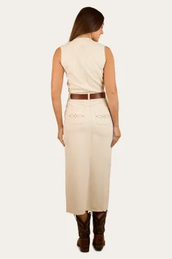 Airlie Womens Denim Dress - Off White