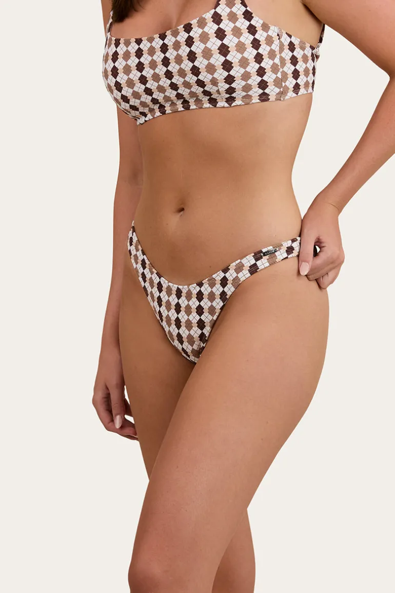 Ashton Check Womens Bikini Bottom - Chocolate / White