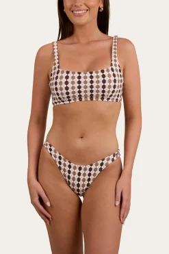 Ashton Check Womens Bikini Top - Chocolate / White