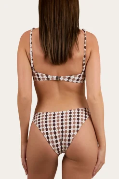 Ashton Check Womens Bikini Top - Chocolate / White