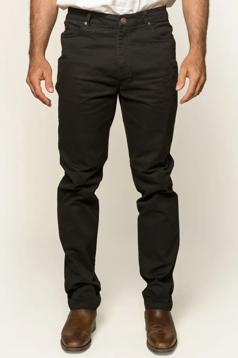 Avondale Mens 5 Pocket Stretch Drill Jeans - Black