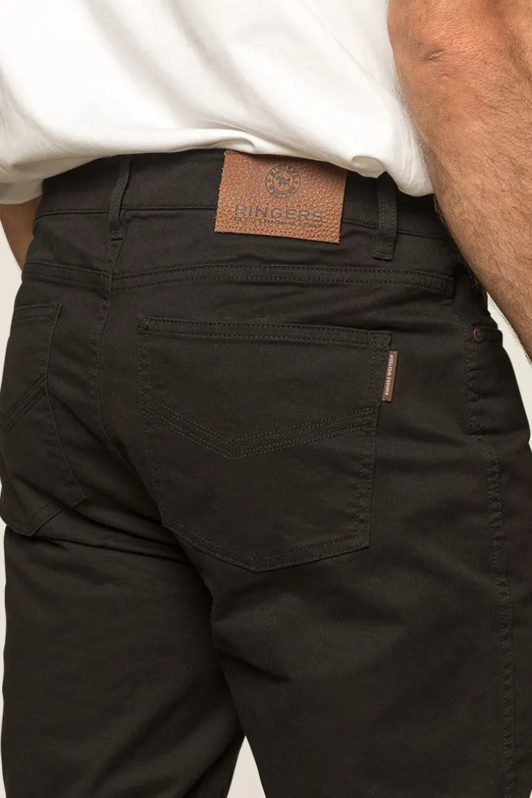 Avondale Mens 5 Pocket Stretch Drill Jeans - Black
