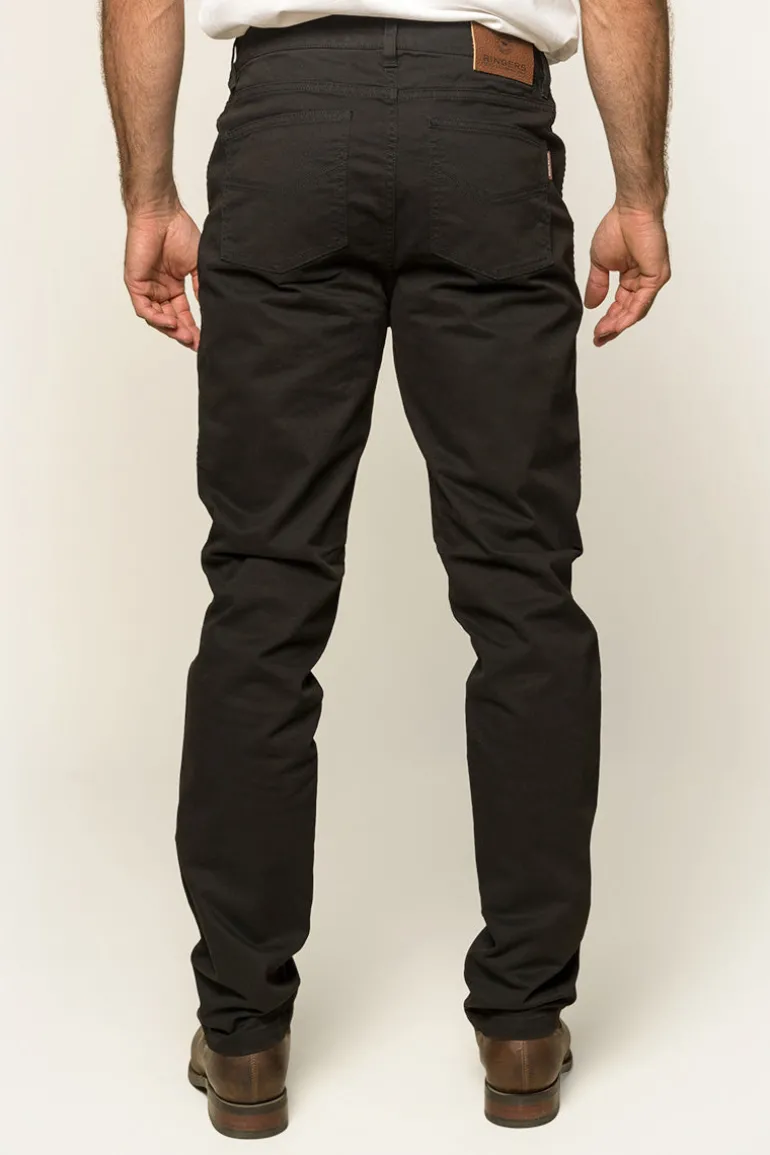 Avondale Mens 5 Pocket Stretch Drill Jeans - Black