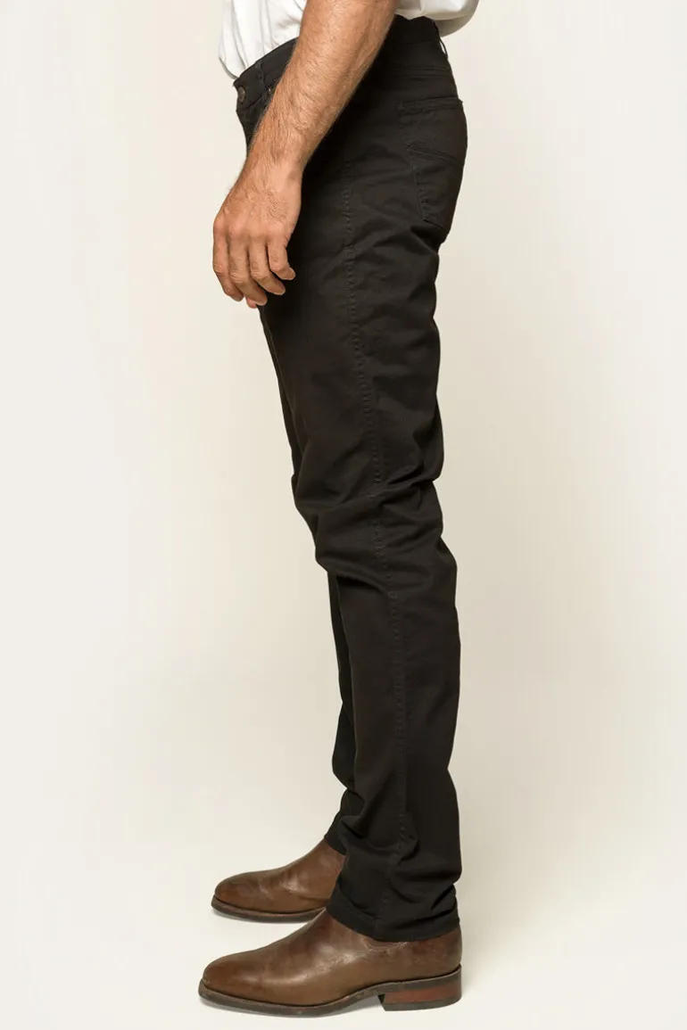 Avondale Mens 5 Pocket Stretch Drill Jeans - Black
