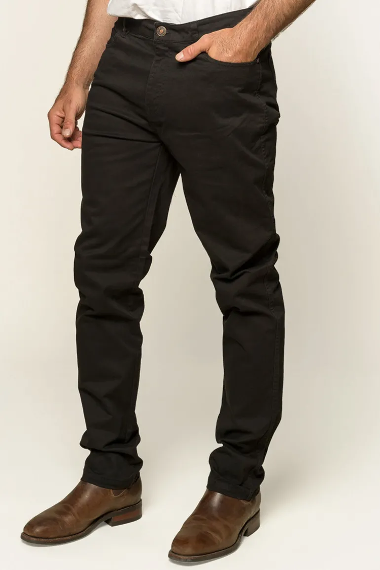 Avondale Mens 5 Pocket Stretch Drill Jeans - Black