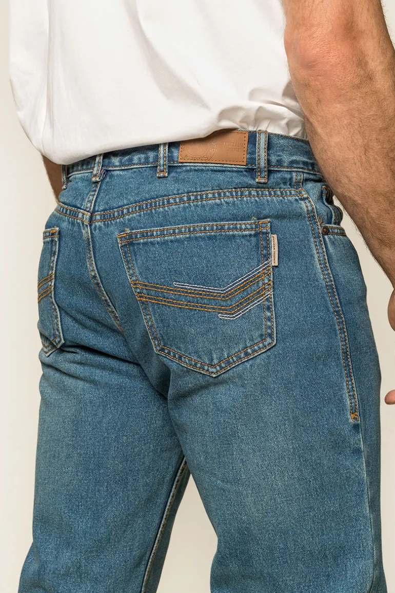 Barrington Mens Slim Fit Jeans - Mid Wash Blue