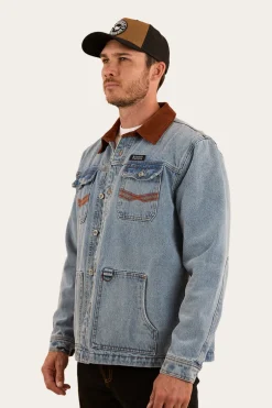 Bellbrae Mens Overshirt - Light Wash Blue