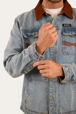 Bellbrae Mens Overshirt - Light Wash Blue