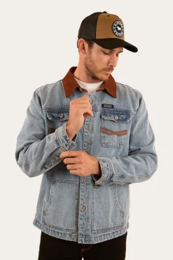 Bellbrae Mens Overshirt - Light Wash Blue