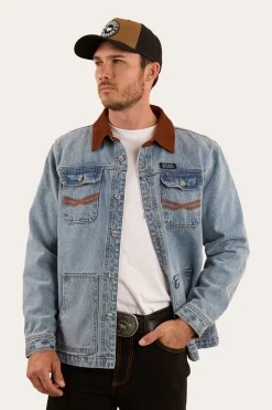 Bellbrae Mens Overshirt - Light Wash Blue
