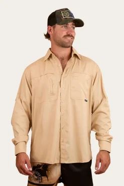 Bennetts Unisex Fishing Shirt - Dark Sand