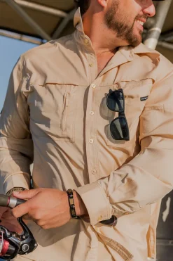 Bennetts Unisex Fishing Shirt - Dark Sand