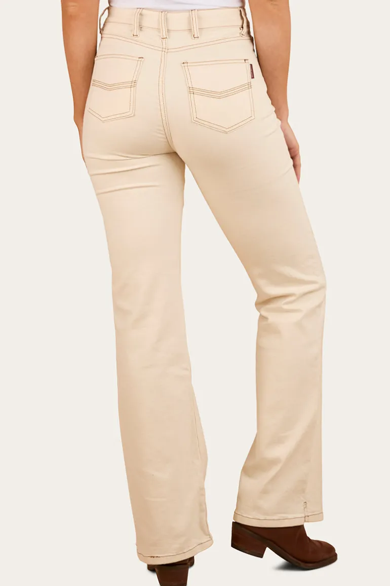 Betsy Womens Highrise Bootleg Jean - Off White