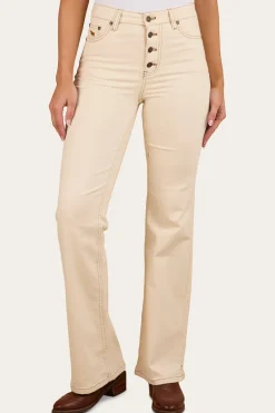 Betsy Womens Highrise Bootleg Jean - Off White