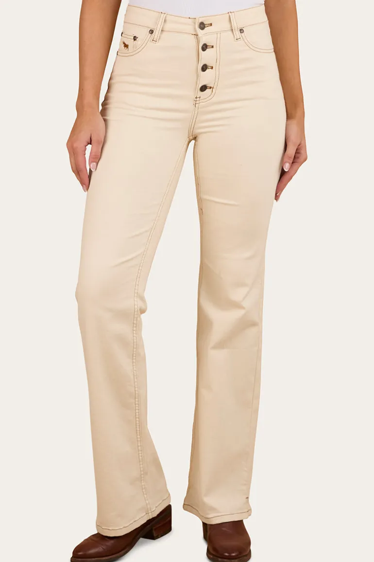 Betsy Womens Highrise Bootleg Jean - Off White