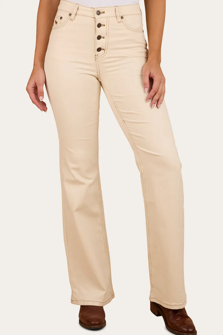 Betsy Womens Highrise Bootleg Jean - Off White