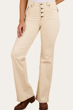 Betsy Womens Highrise Bootleg Jean - Off White