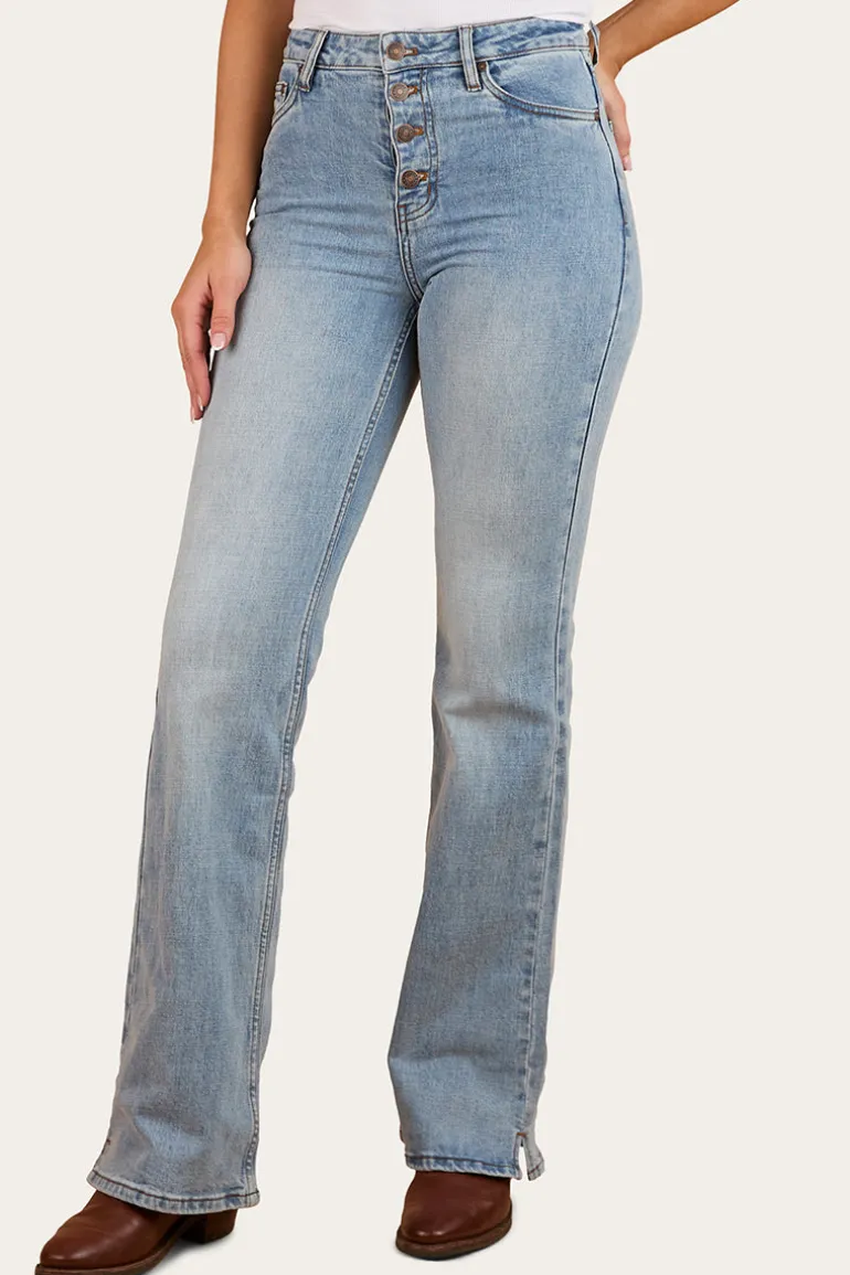Betsy Womens High-Rise Bootleg Jeans - Light Blue