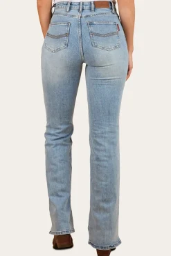 Betsy Womens High-Rise Bootleg Jeans - Light Blue