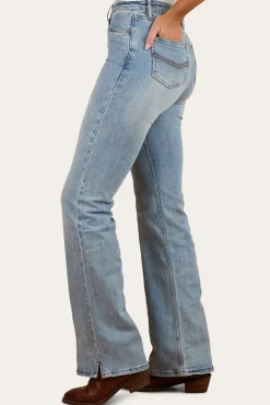 Betsy Womens High-Rise Bootleg Jeans - Light Blue