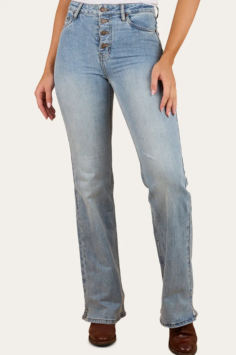 Betsy Womens High-Rise Bootleg Jeans - Light Blue