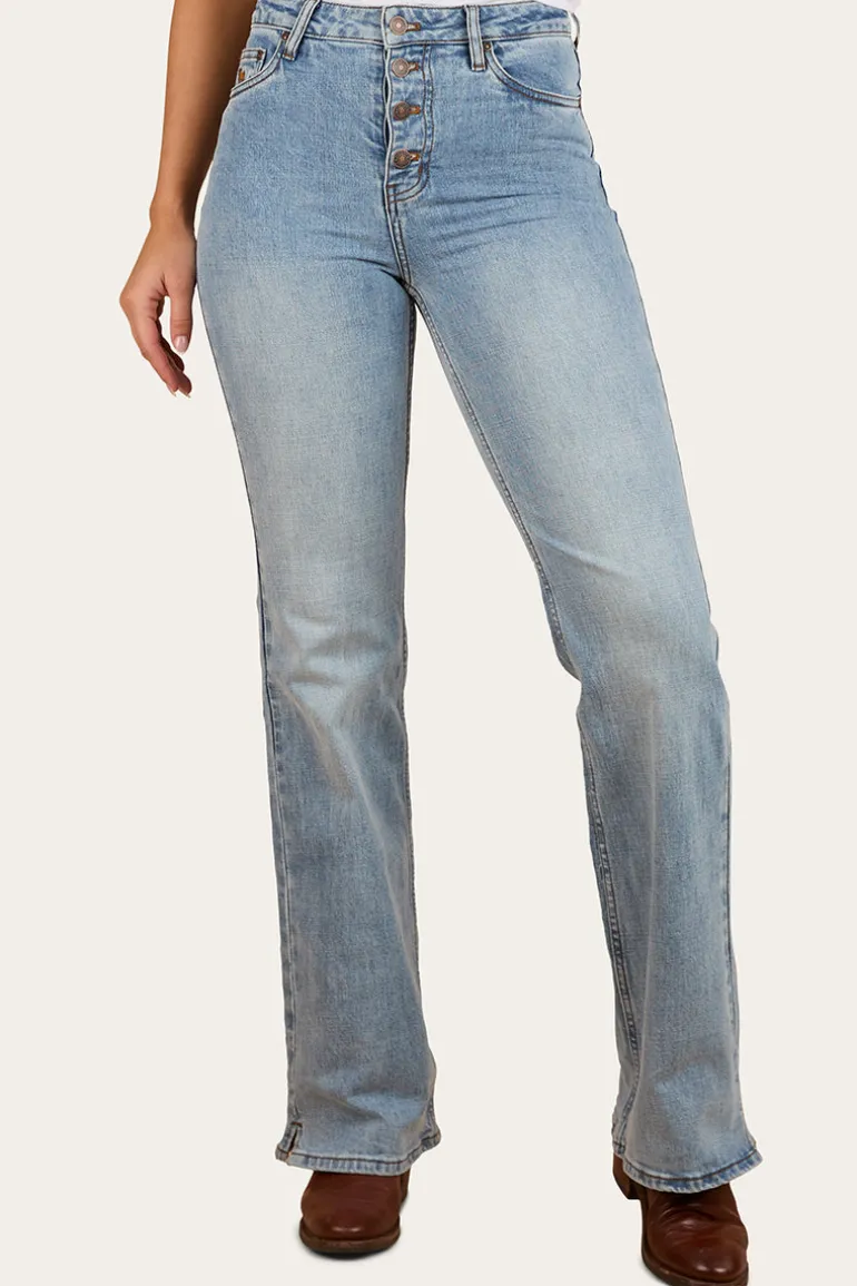 Betsy Womens High-Rise Bootleg Jeans - Light Blue