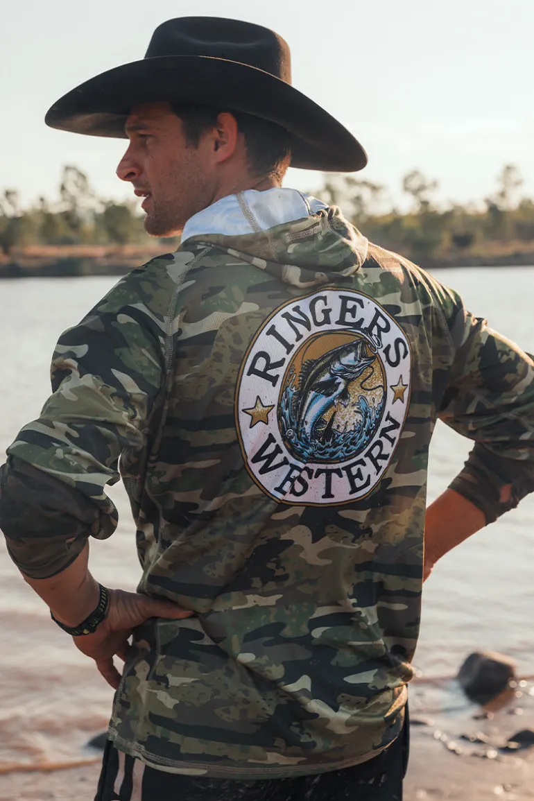 Big Catch Hooded Fishing Jersey - Camo