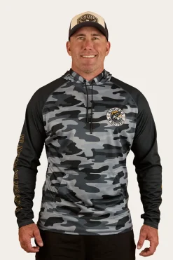 Big Catch Hooded Fishing Jersey - Black Camo