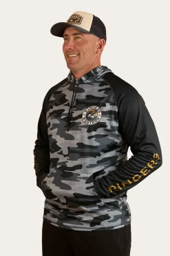 Big Catch Hooded Fishing Jersey - Black Camo
