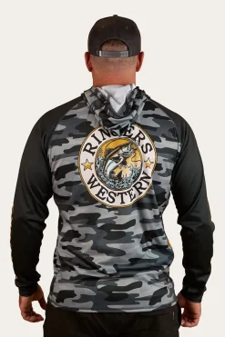 Big Catch Hooded Fishing Jersey - Black Camo