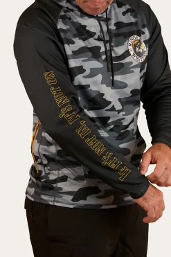 Big Catch Hooded Fishing Jersey - Black Camo