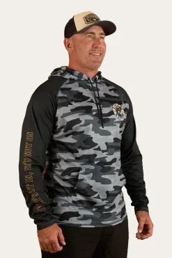 Big Catch Hooded Fishing Jersey - Black Camo