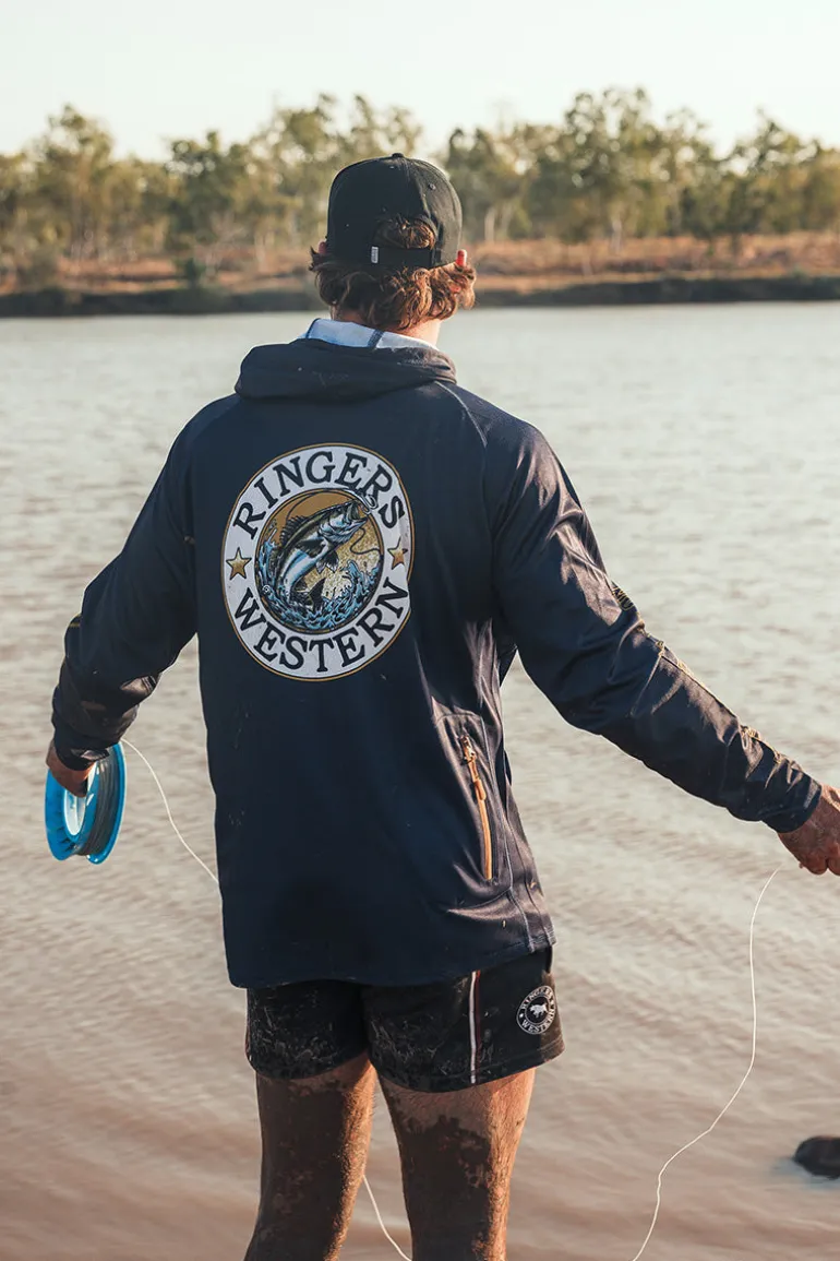 Big Catch Hooded Fishing Jersey - Navy