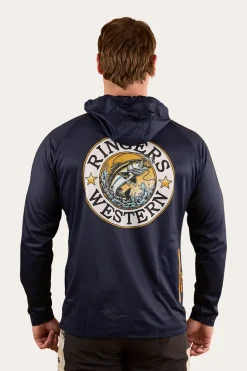 Big Catch Hooded Fishing Jersey - Navy
