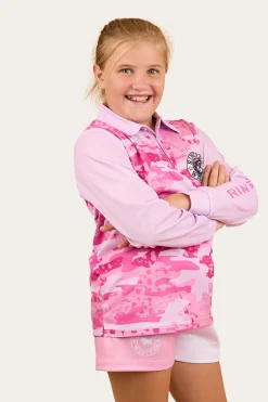 Big Catch Kids Fishing Jersey - Ballet Pink