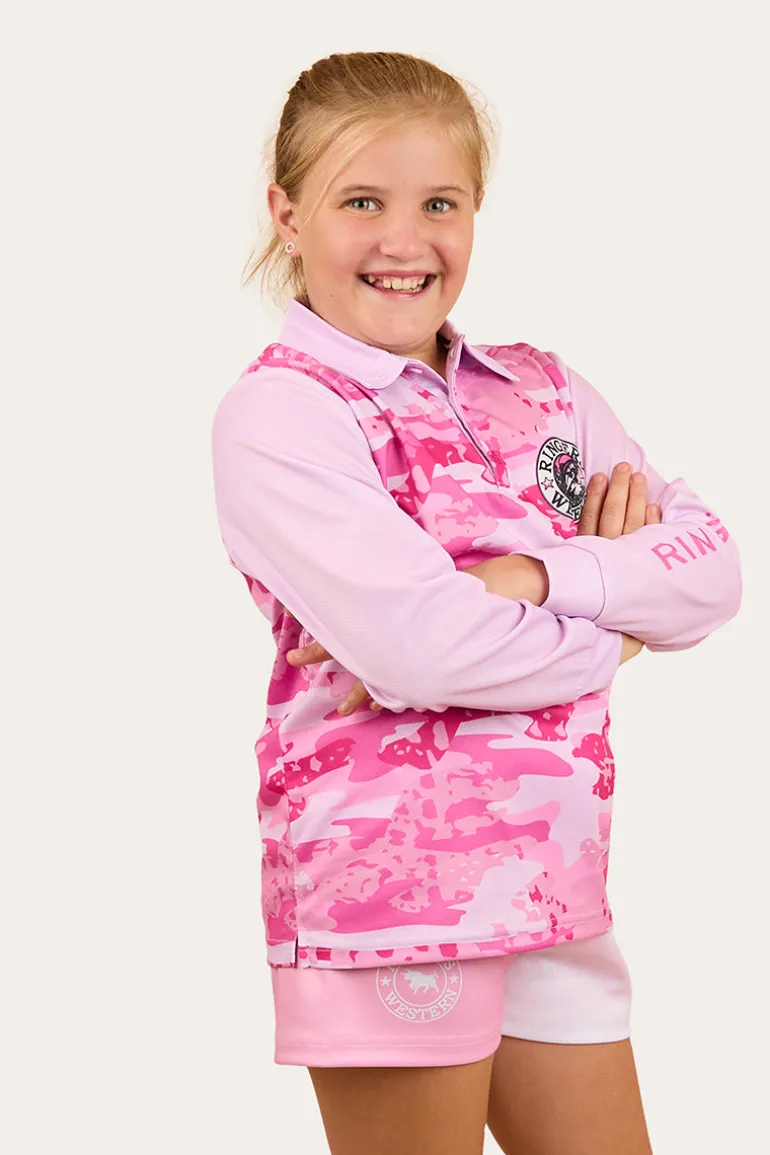 Big Catch Kids Fishing Jersey - Ballet Pink