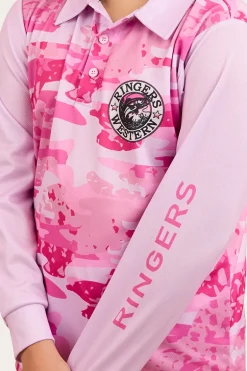 Big Catch Kids Fishing Jersey - Ballet Pink