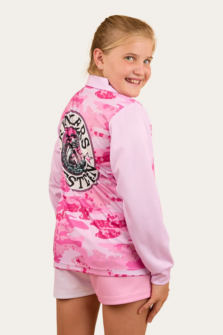 Big Catch Kids Fishing Jersey - Ballet Pink