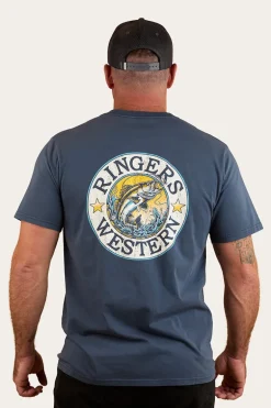 Big Catch Mens Loose Fit T-Shirt - Washed Navy