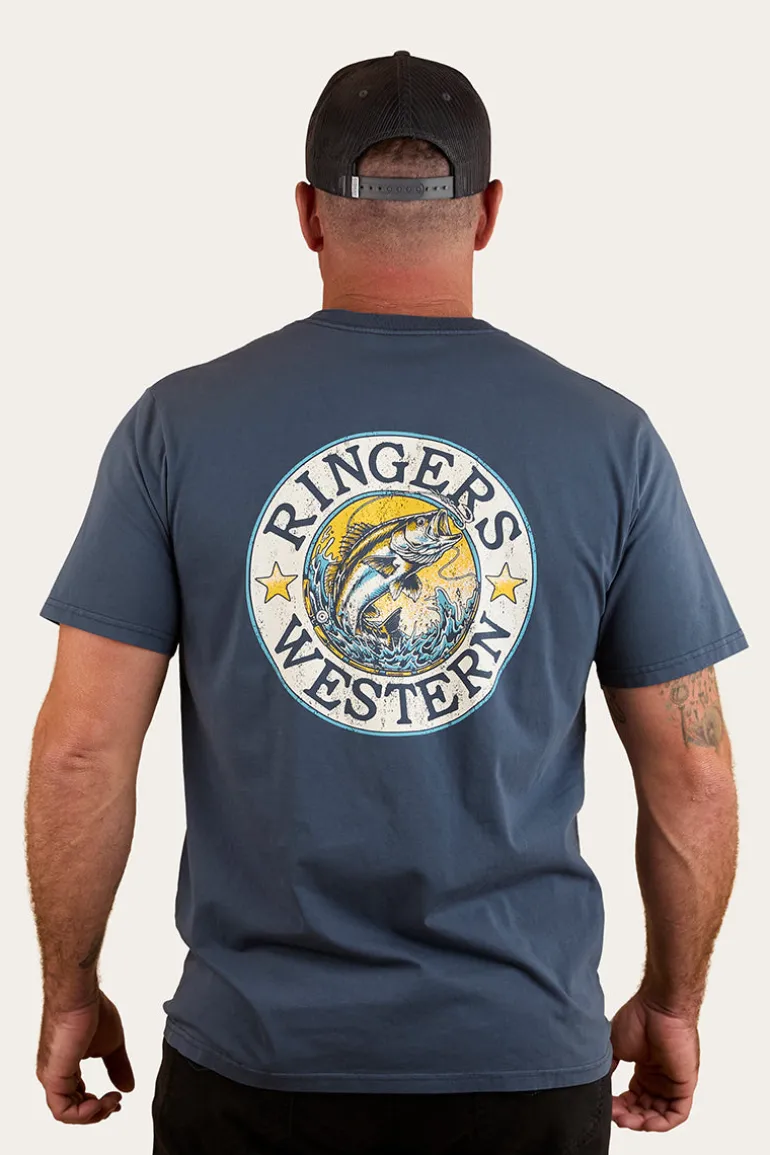 Big Catch Mens Loose Fit T-Shirt - Washed Navy
