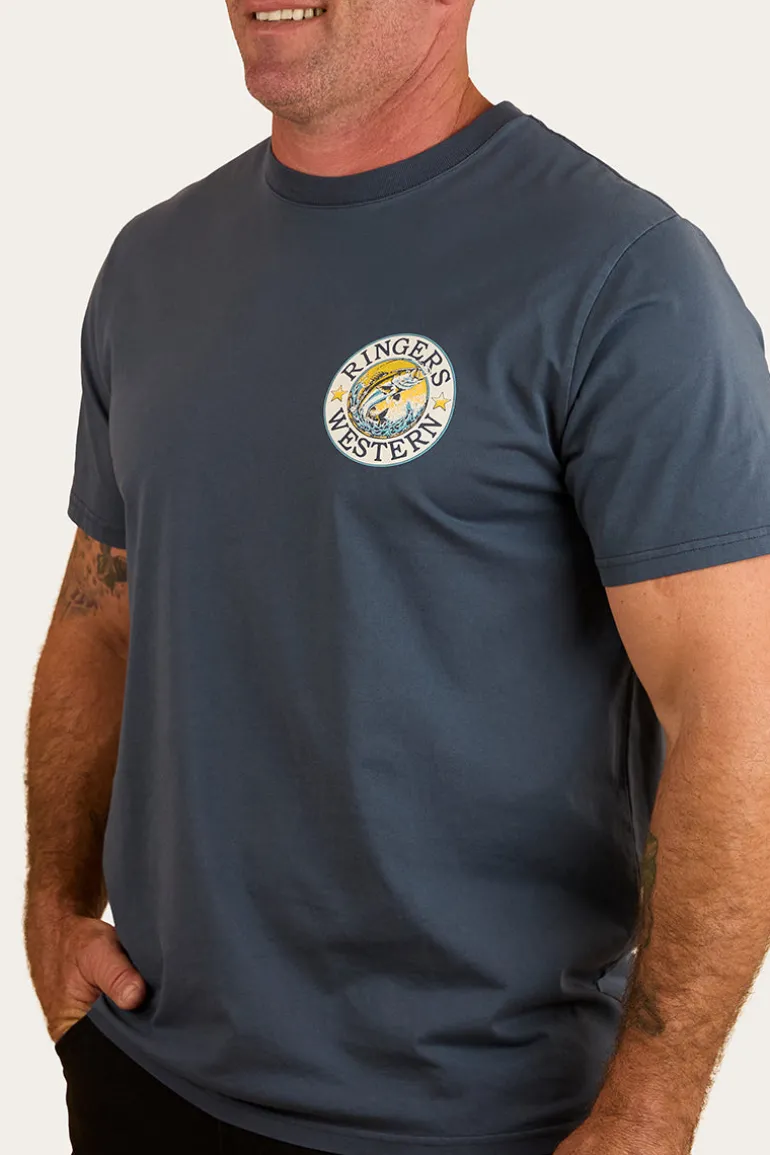 Big Catch Mens Loose Fit T-Shirt - Washed Navy