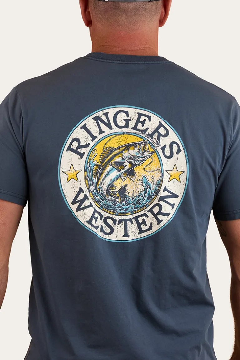 Big Catch Mens Loose Fit T-Shirt - Washed Navy
