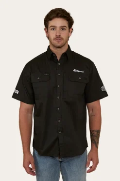 Big Rig Mens Short Sleeve Dress Shirt - Charcoal